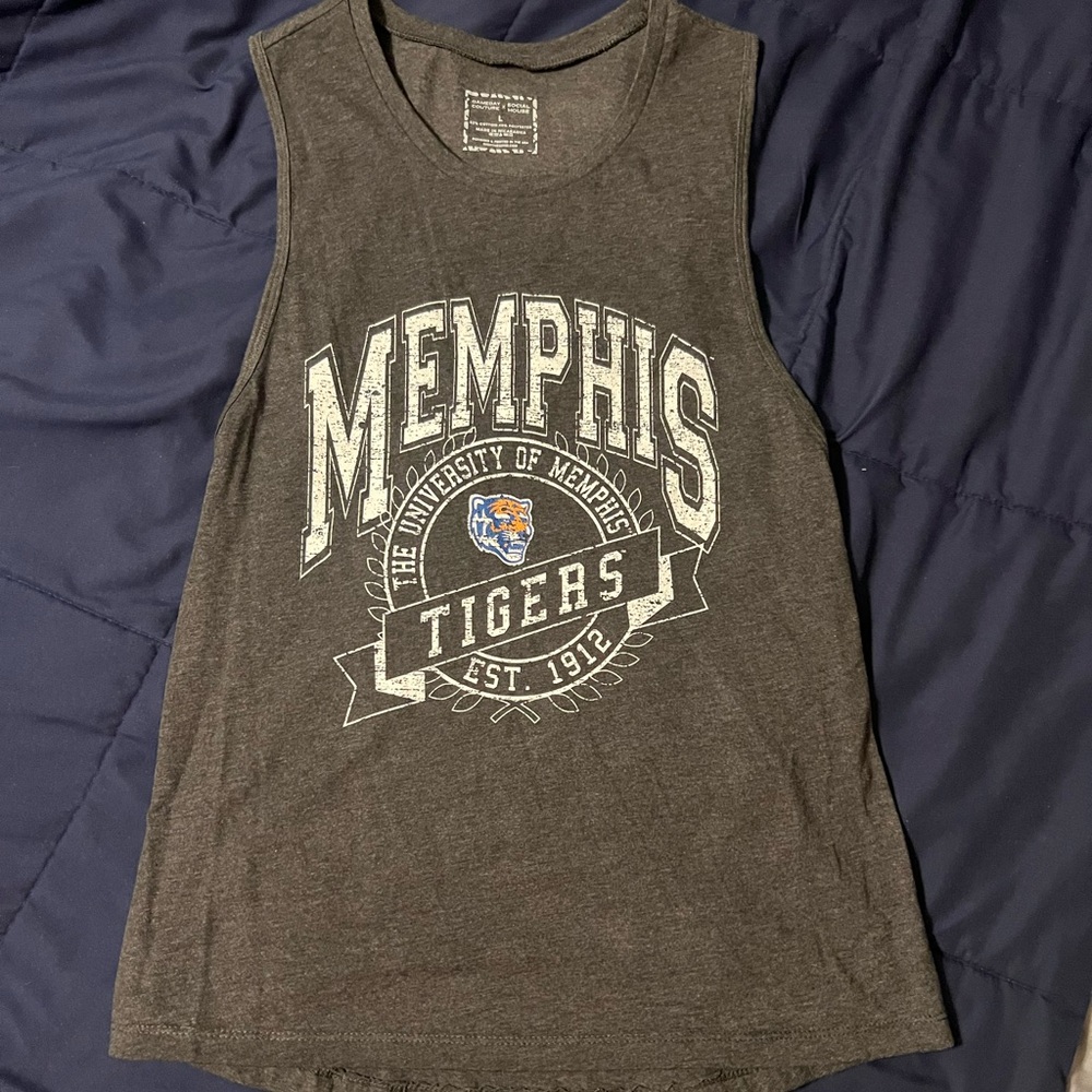 Memphis Tigers Gray Tank Top
